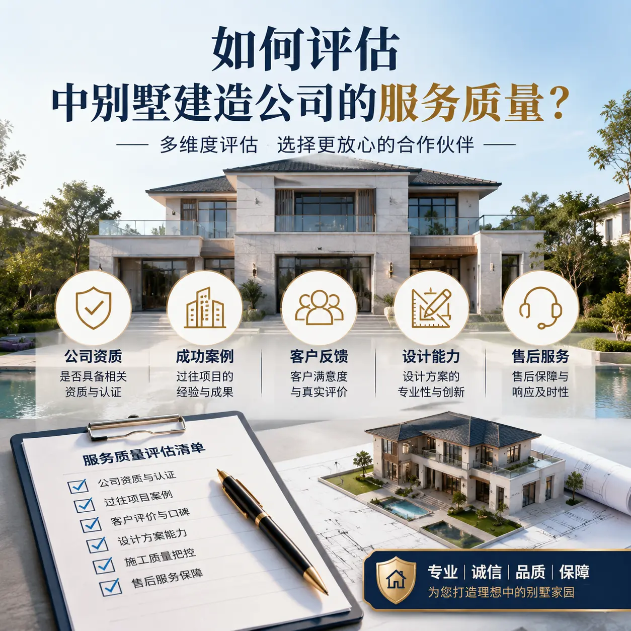如何评估 平坝 中别墅建造公司的服务质量?